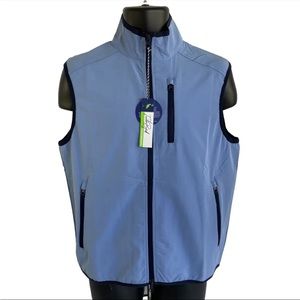 New Mens Tailorbyrd Performance Sleeveless Golf Full Zip Vest Sz S NWT Blue READ